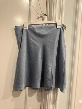 Cotton Candy Pale Blue Circle Skirt with Front Slit